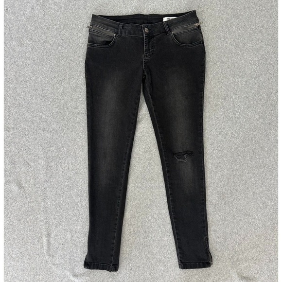 Anine Bing Jeans Womens 30 Low Rise Skinny Black Jax Ankle Zip Stretch - Picture 1 of 11